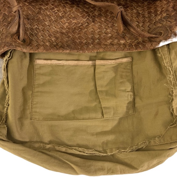 Tano Purse Woven Leather Brown Tote Handbag Large Shoulder Bag - Picture 7 of 10